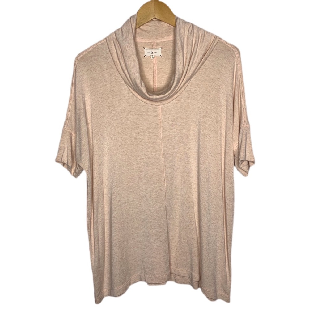 Lou & Grey Loungewear Cowl Neck Short‎ Sleeve Top